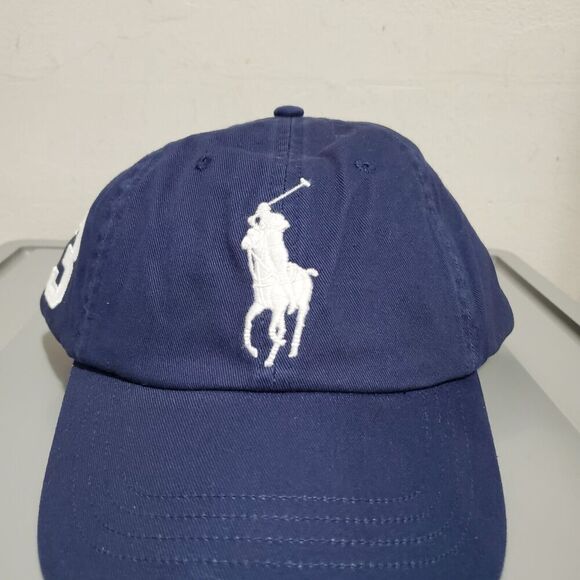 Ralph Lauren Polo Big Pony Chino Ball Cap Hat Navy/White NWT - Picture 3 of 9